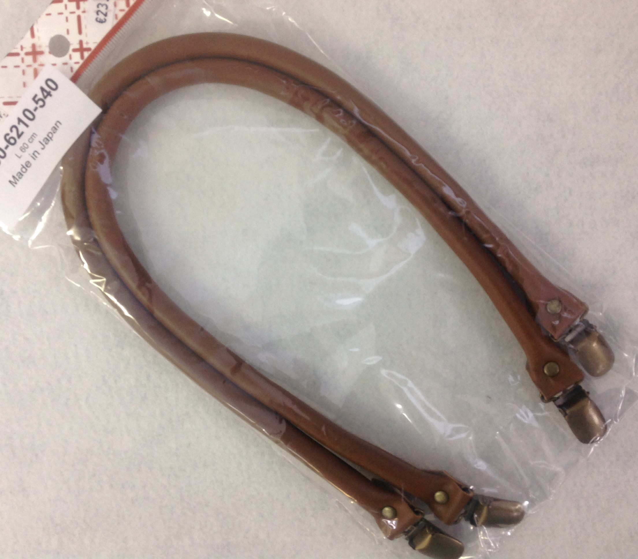 Taschengriffe mit Clips Mittelbraun