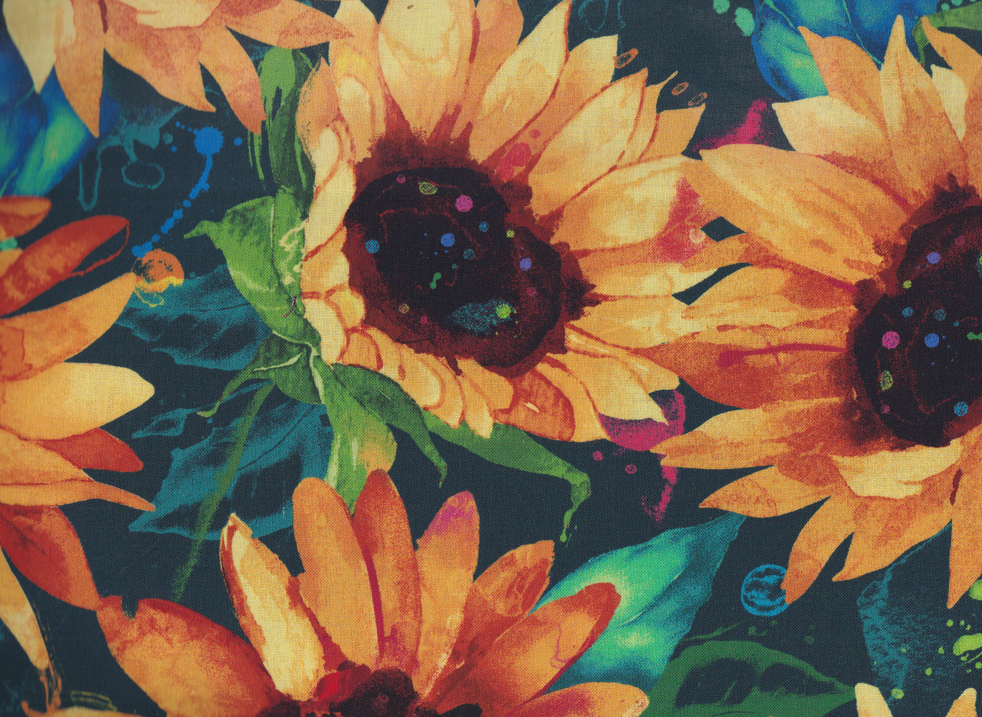 Stoff mit Sonnenblumen