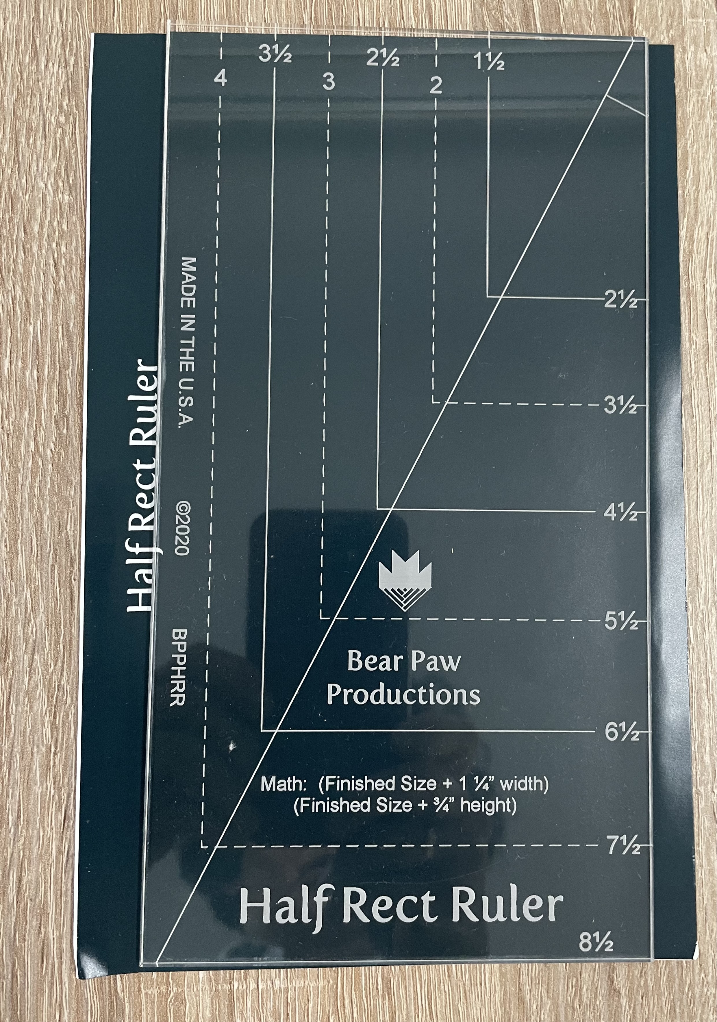 Half Rect Ruler/ Halbe Dreieck in Rechteck/  Bis 4,5 x 8,5 inch