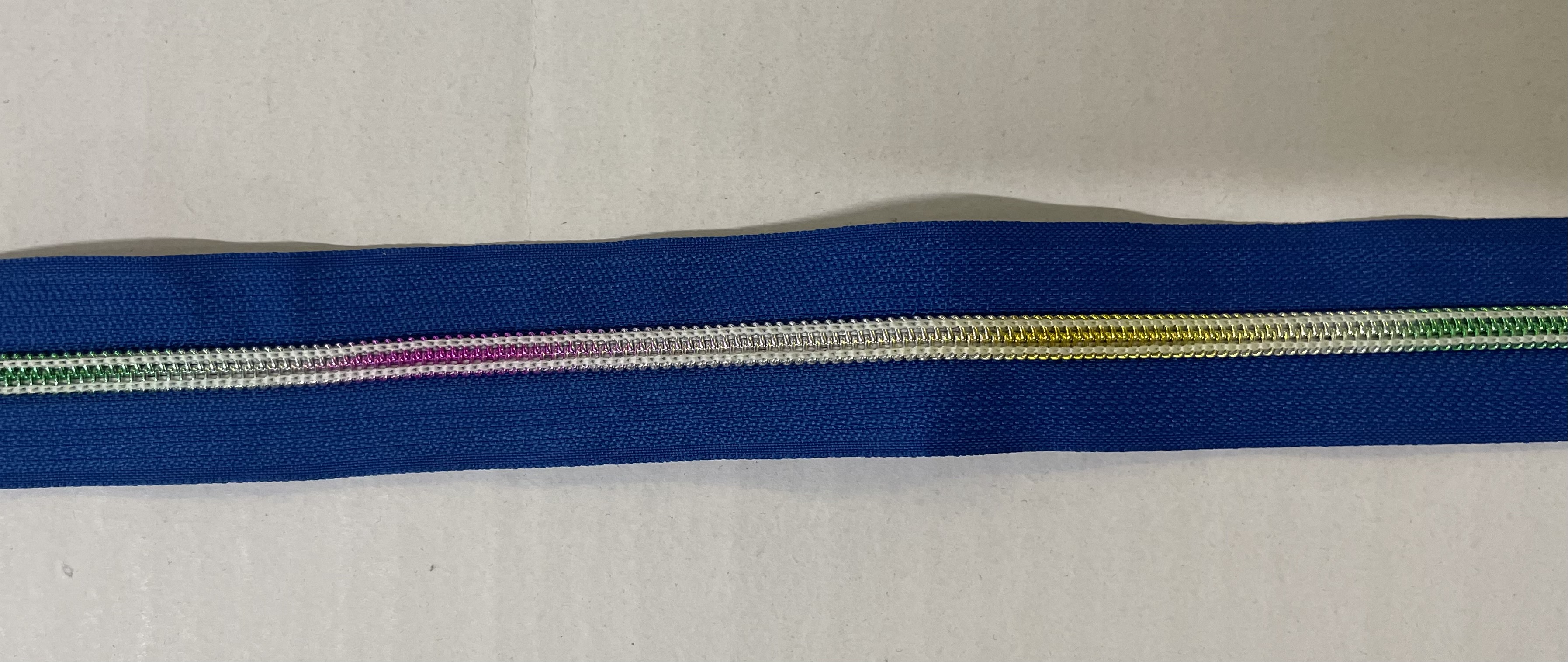Endlosreißverschluß 5mm in Blau / Multicolor