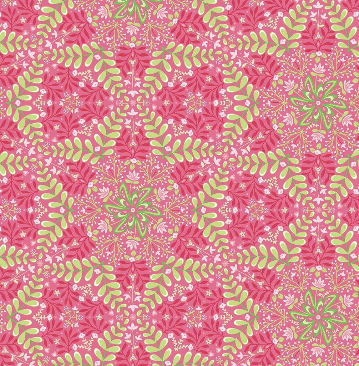 Flora & Fauna / Medaillon Pink Grün