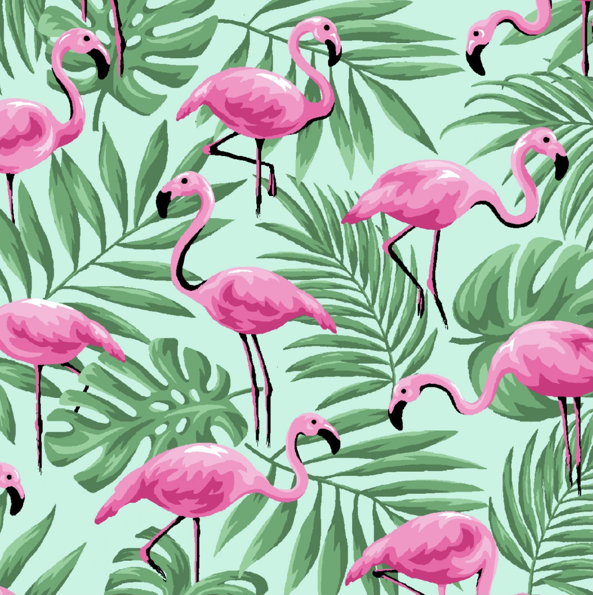 Stoff mit Flamingos
