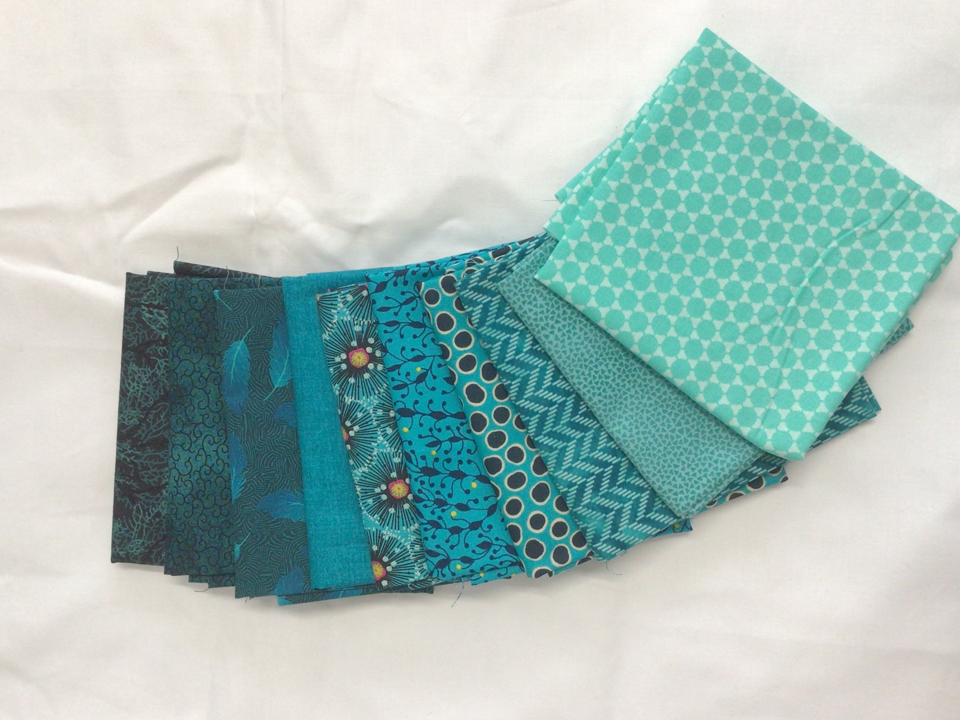 Stoffe in Türkis, Basic Stoffe für Patchwork, Falsche Unis