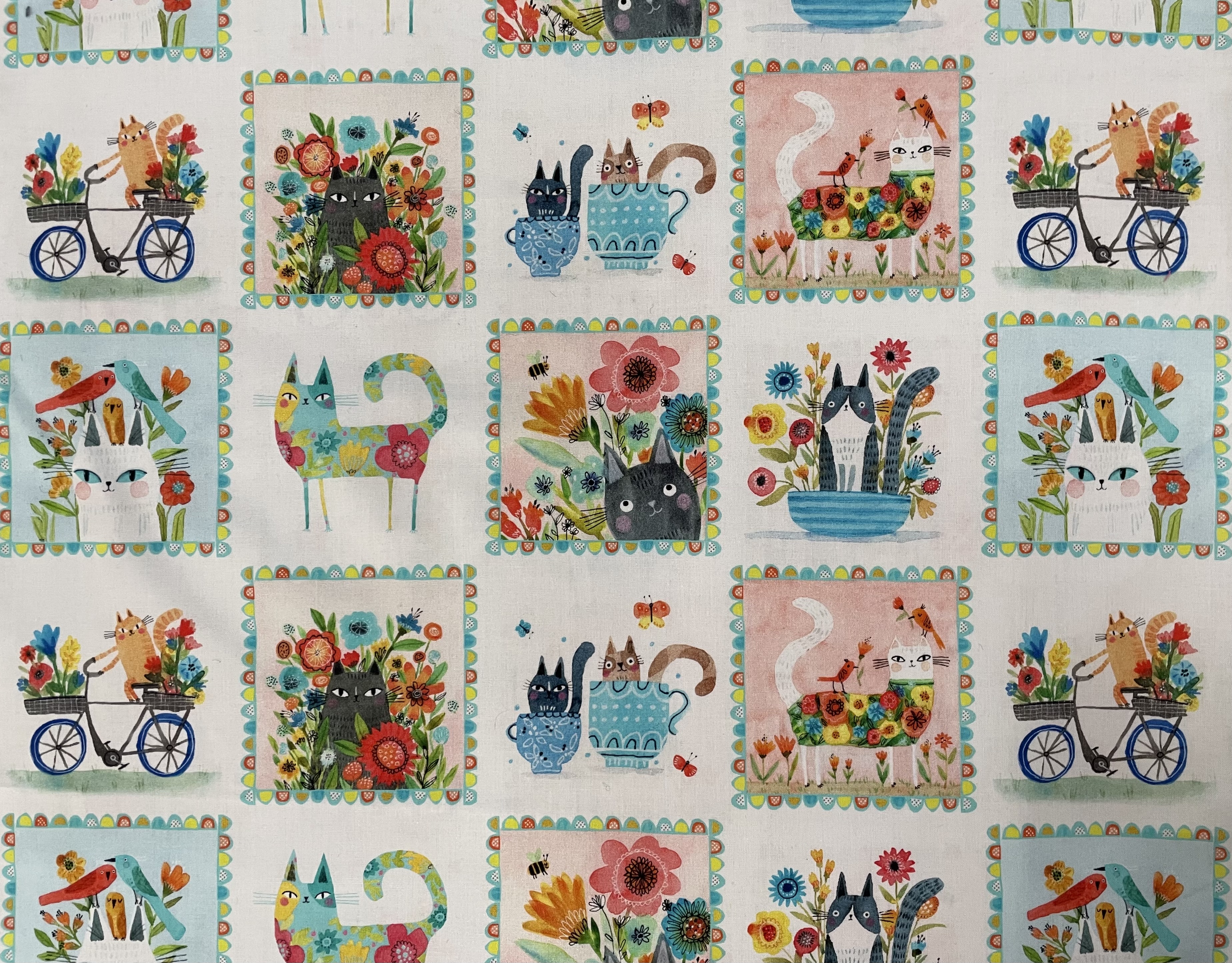 Stoff mit Katzen, Katzenmotive