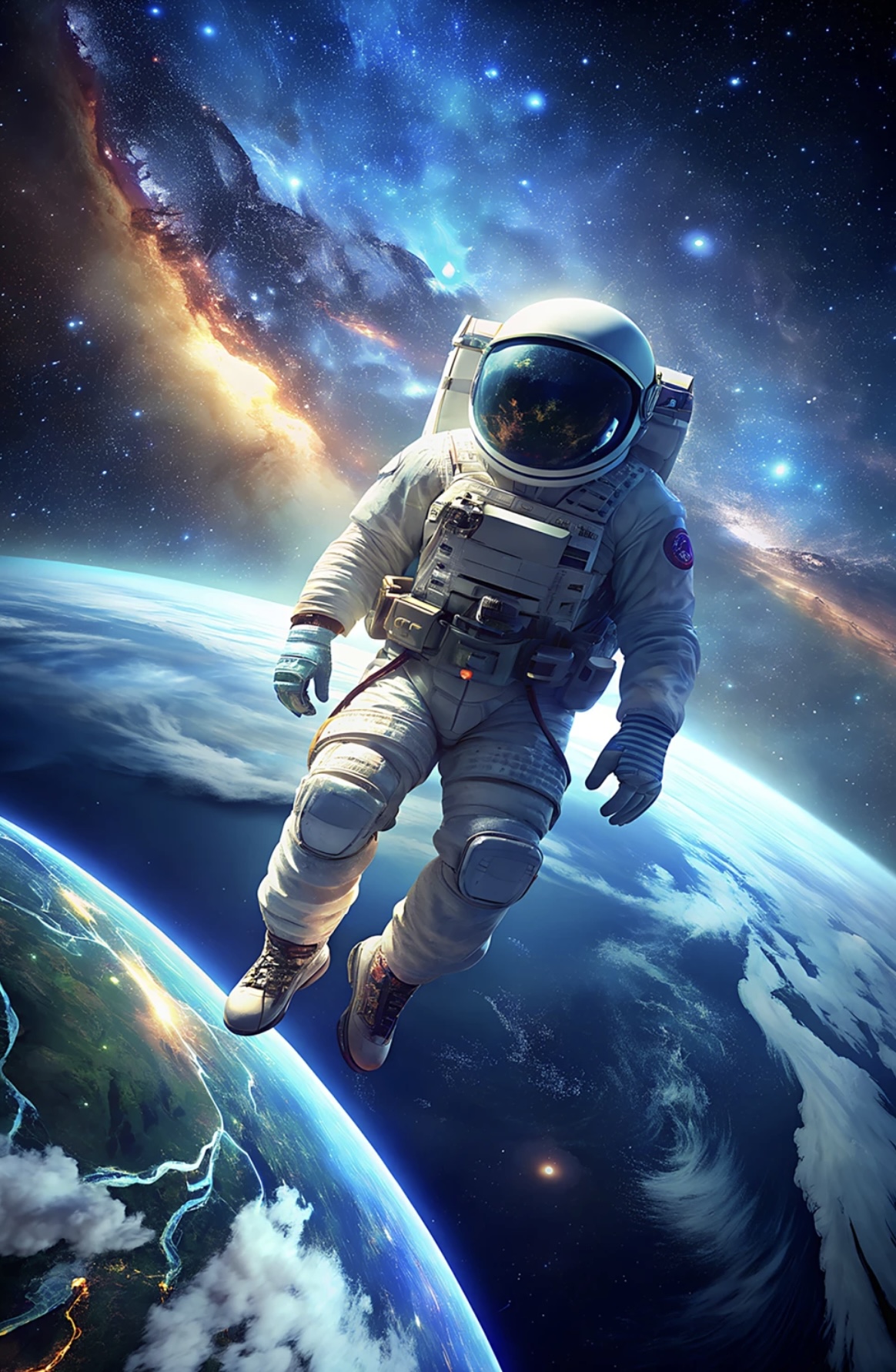 Kleines Panel Space Walking Astronaut