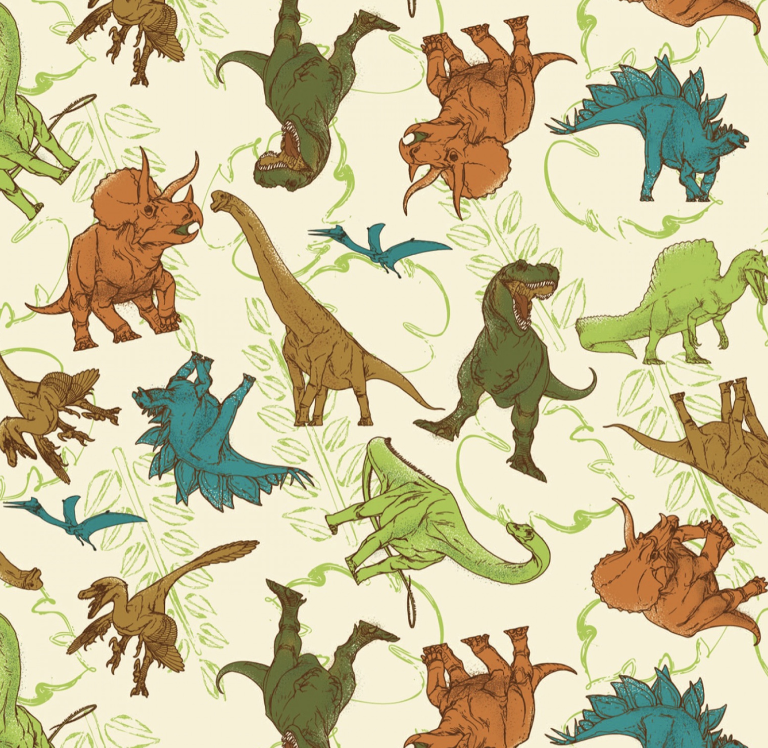 Stoff mit Dinosarier