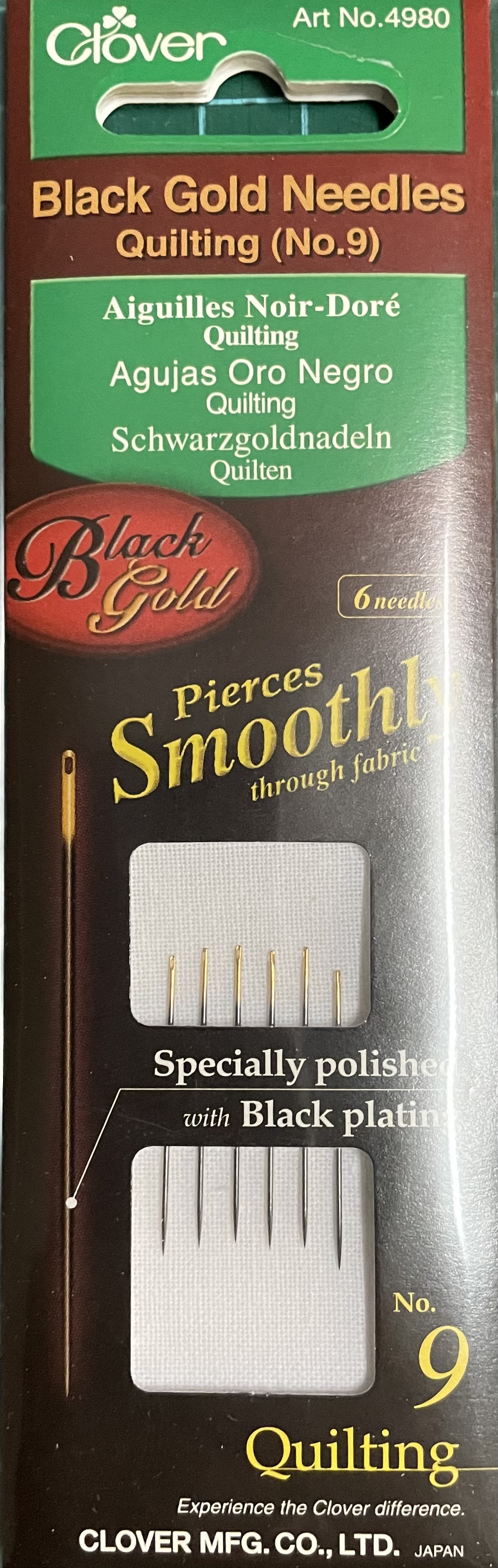 Quiltnadeln Nr 9 Balck-Gold