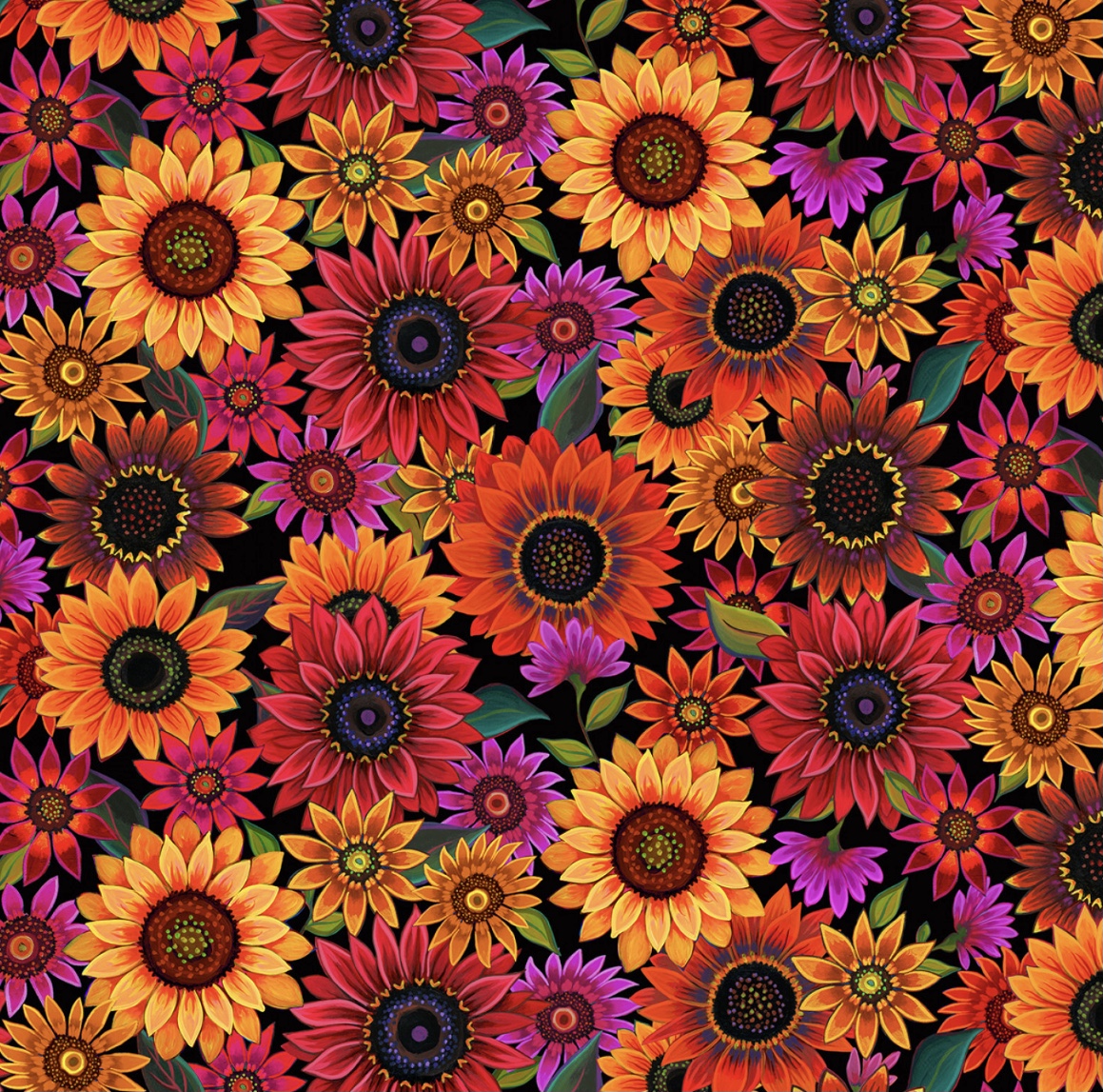 Stoff mit Sonnenblumen