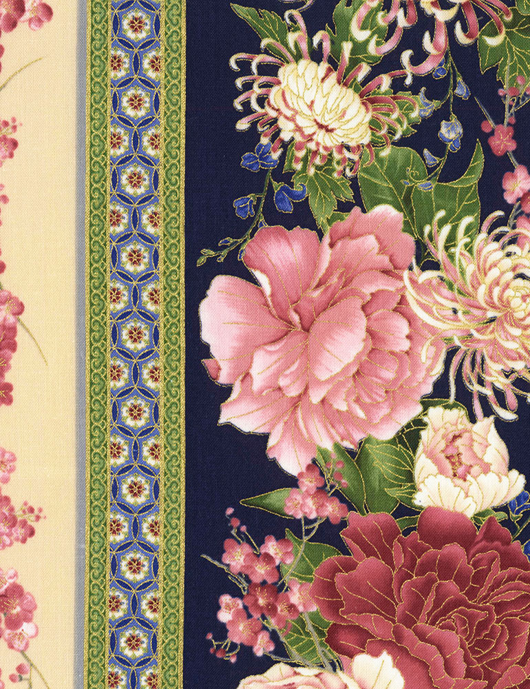 Sakura Navy / Reststück 70 x 110 cm