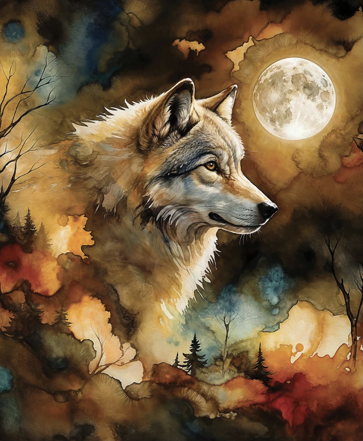 Panel Wolf 90 x 110 cm