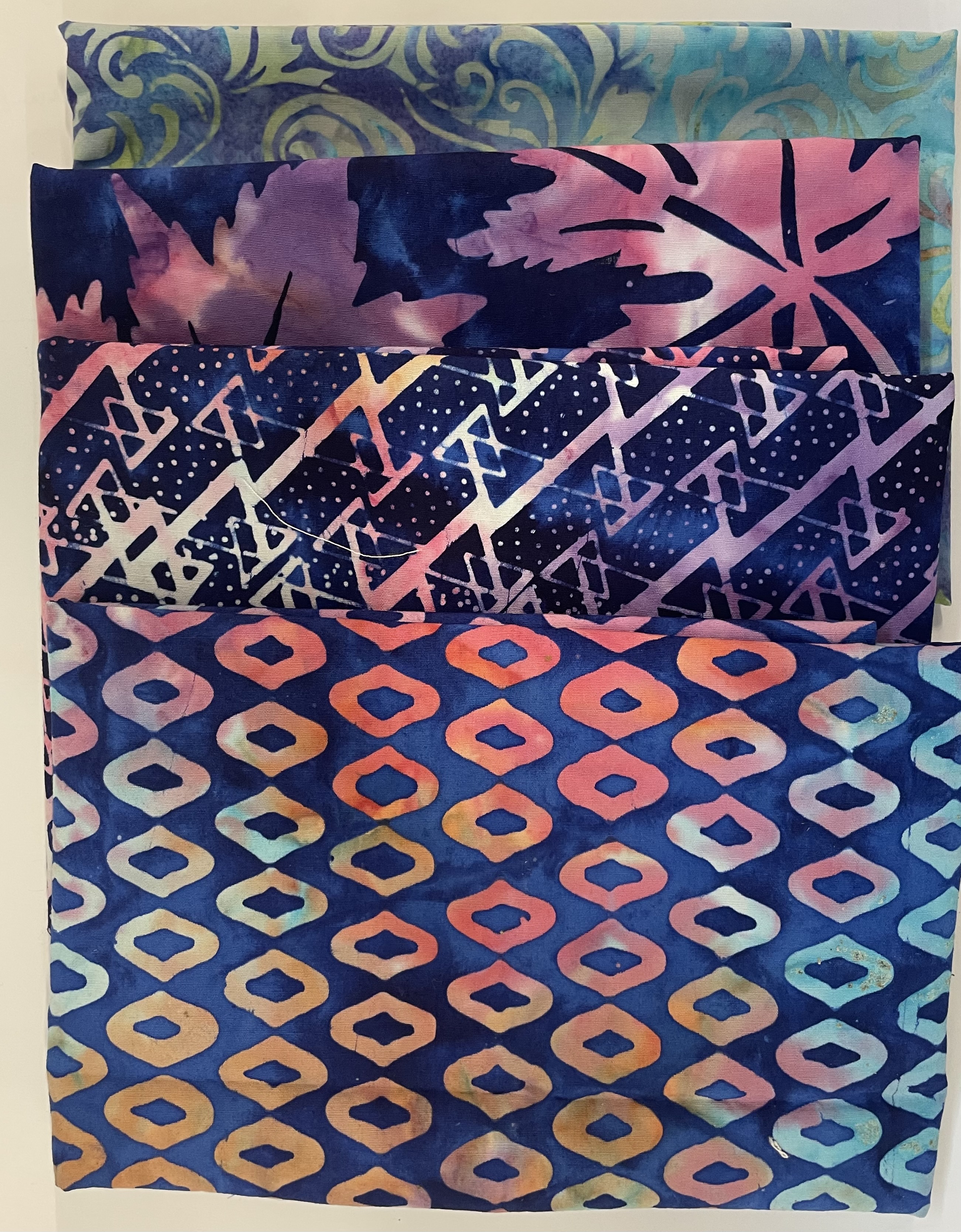 Paket mit 0,5 m Stücken Batik "Blue"  / Nur 1 Paket vorhanden