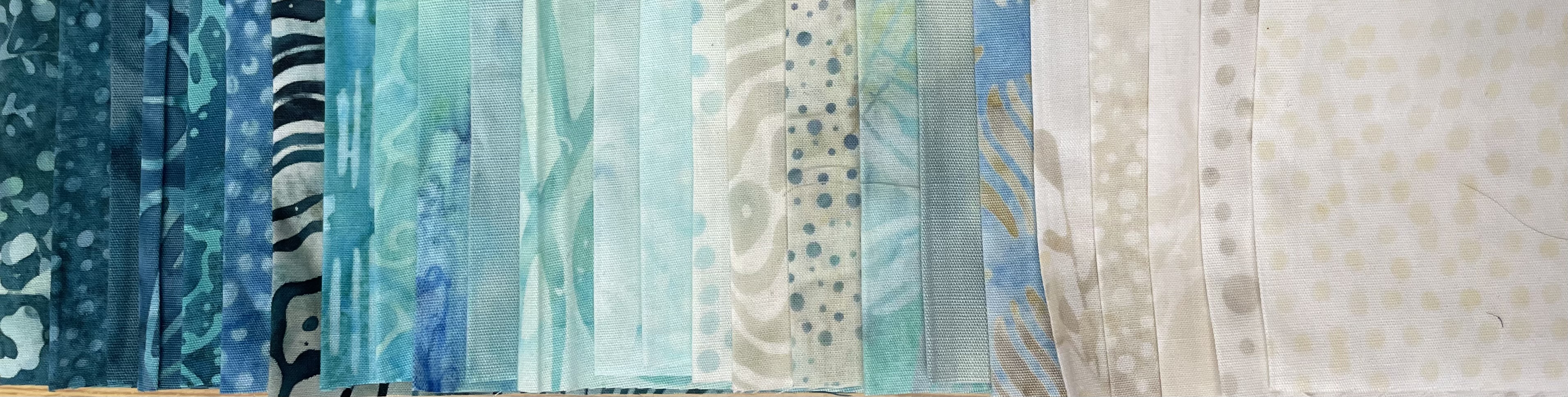 streifen Päckchen Batik in Teal-Cream