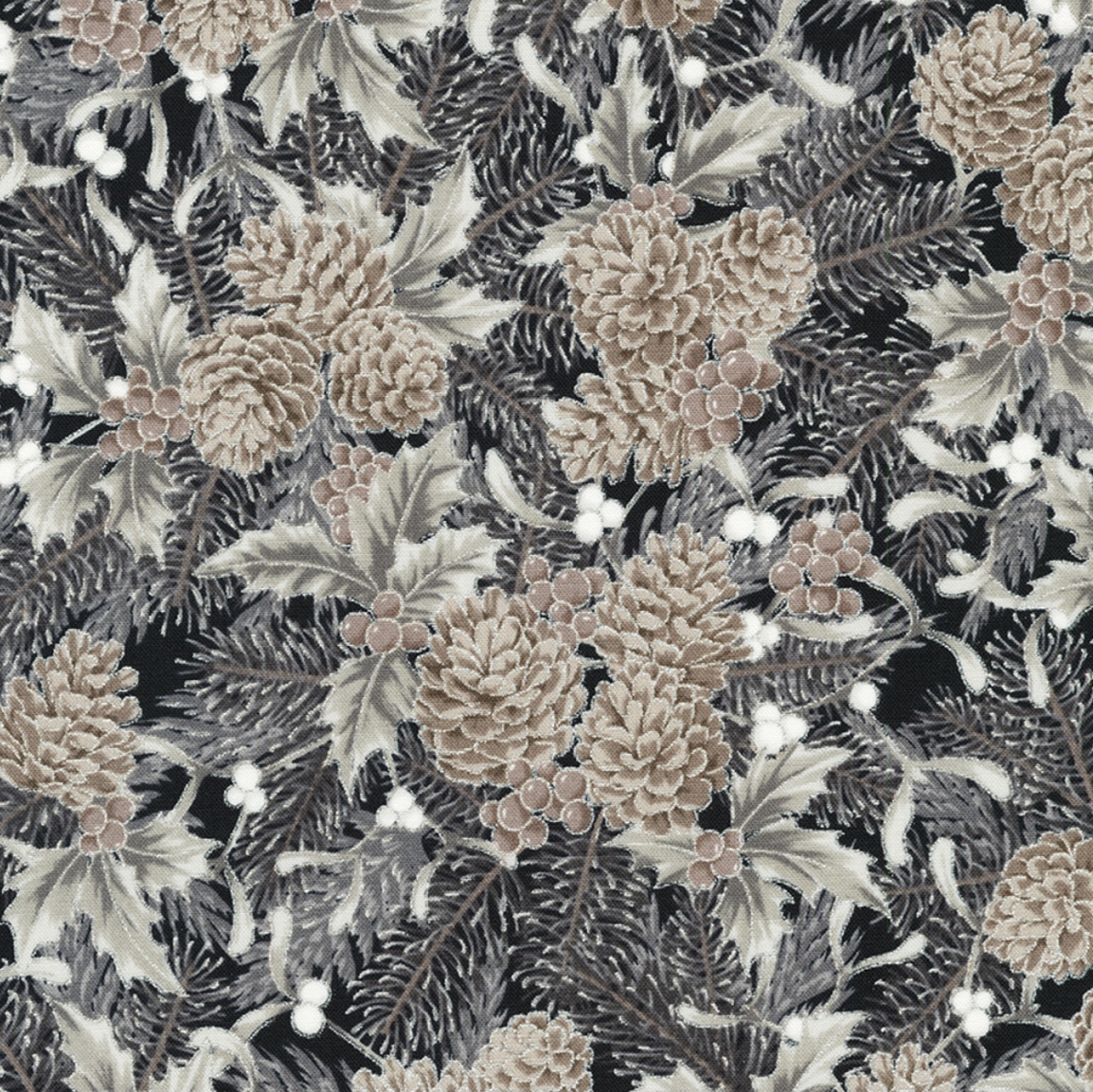 Weihnachtsstof mit Tannenzapfen