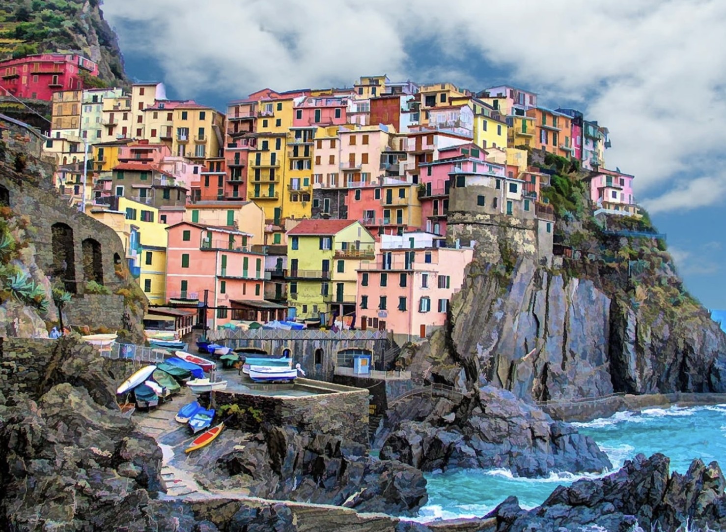 Cinque Terre Panel 20 x 15inch / Nur 8 Stück vorhanden