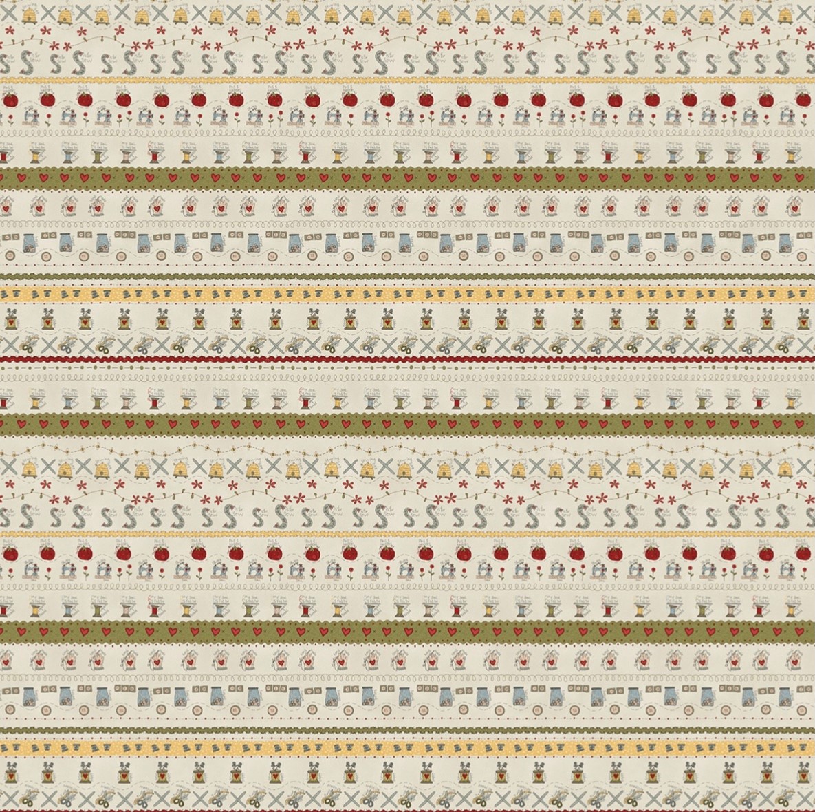 S is for Sew-Pincushion-Border/ reststück 35 x 110 cm