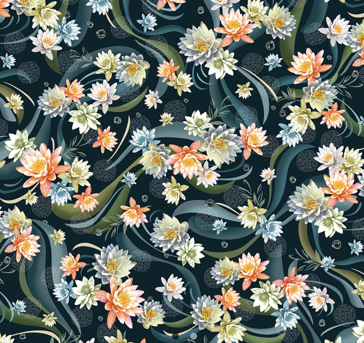 Koi Pond-Blumen Navy