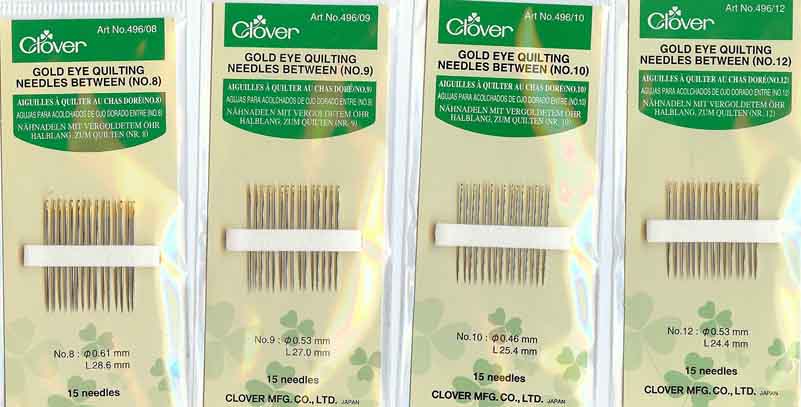 Clover Quiltnadeln Nr 9 mit Goldöhr
