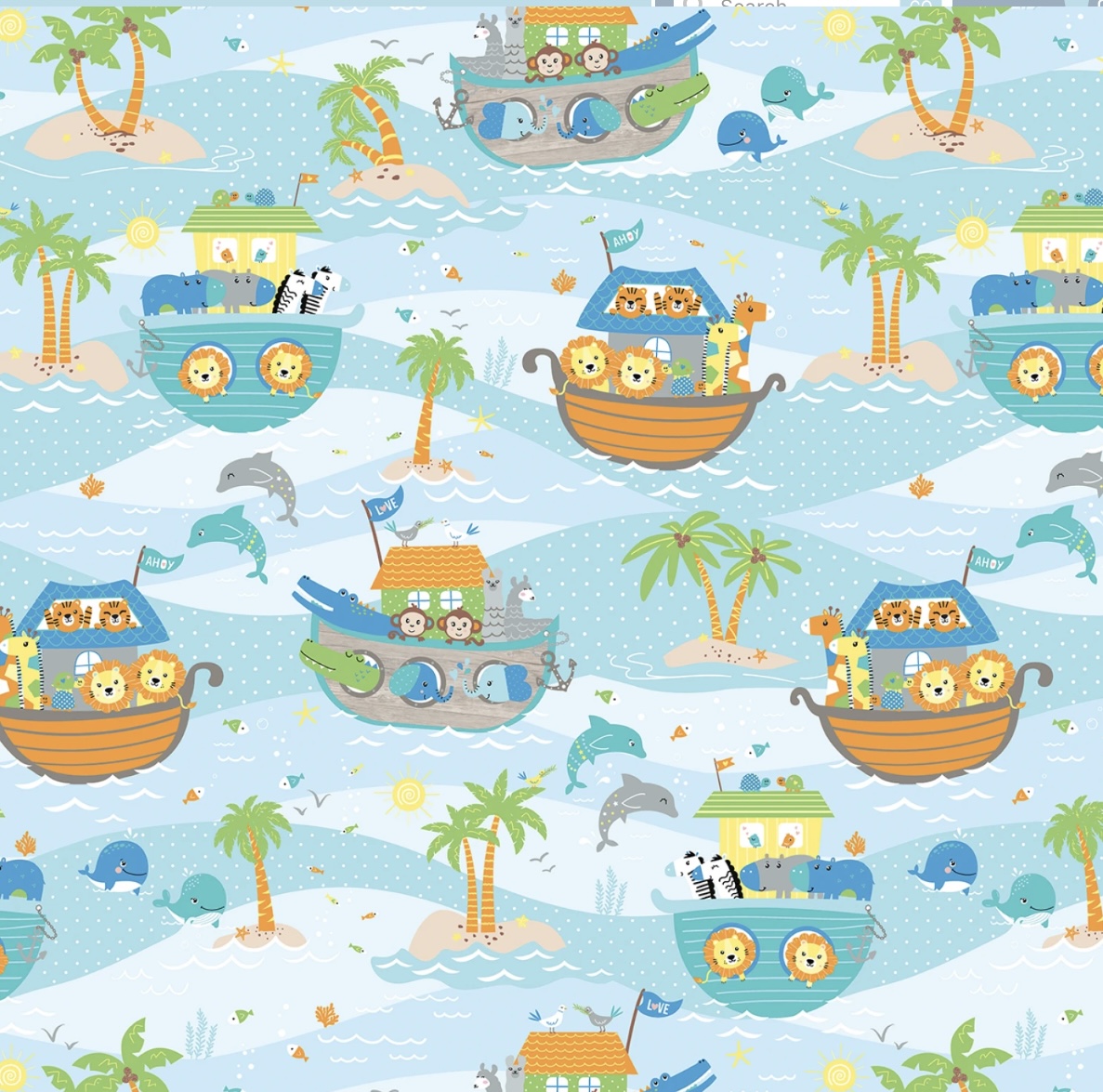 Noahs Arche, Kinderstoffe mit Tiermotiven