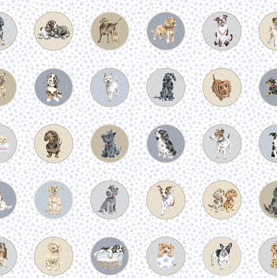 Multi Circle-Dogs Panel 70 x 110 cm