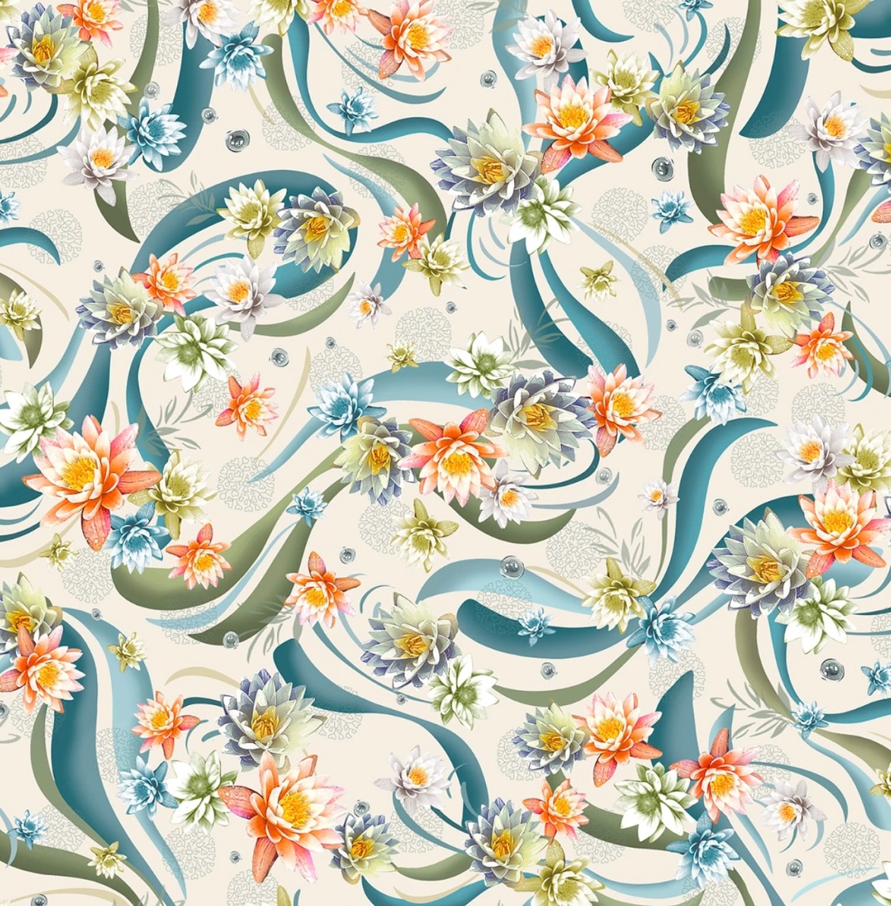 Koi Pond-Blumen Creme