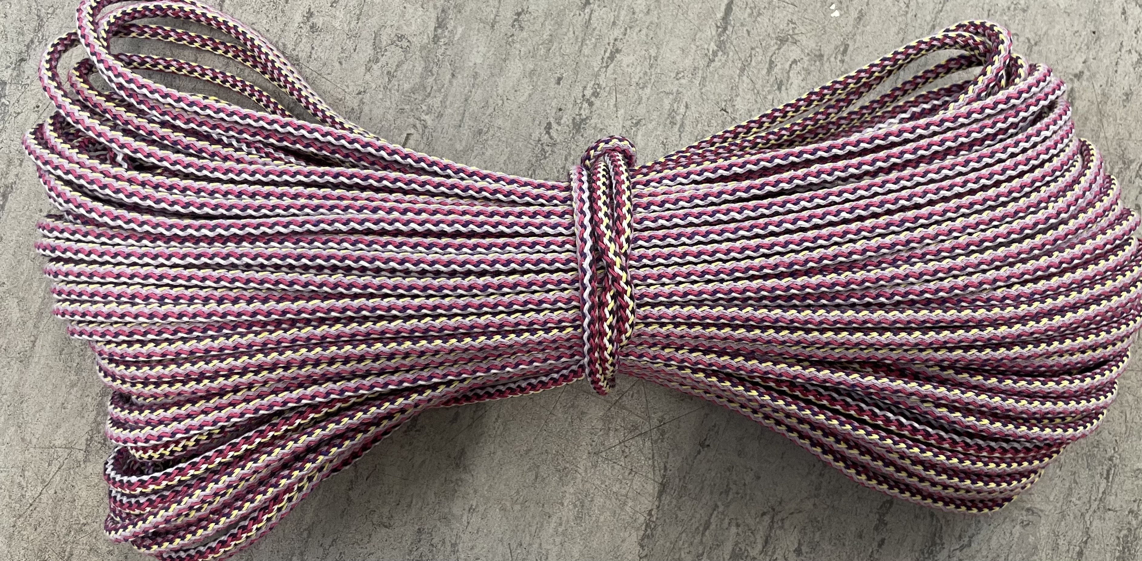 Kordel Meliert/Lila-Pink-Weiß, Gelb