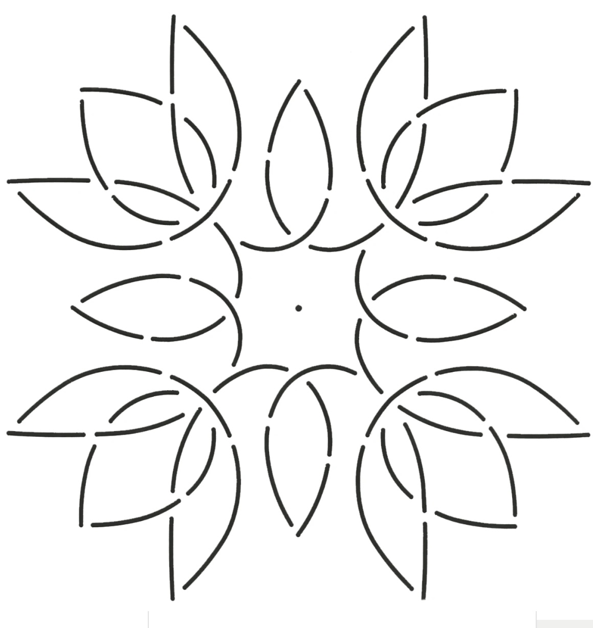 Quilt-Schablonen Tulip Medalion 8 inch