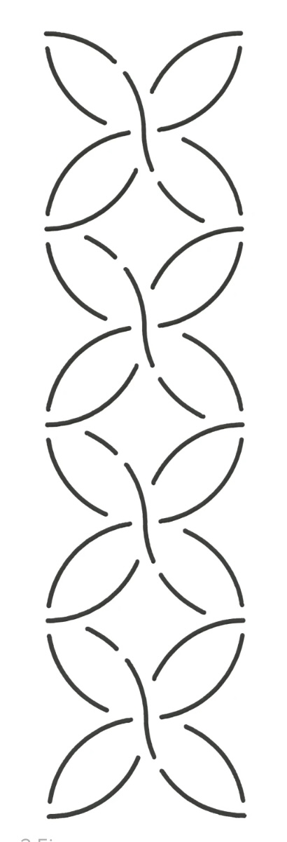 Quilt-Schablonen 2,5" Pumpkin seed Border