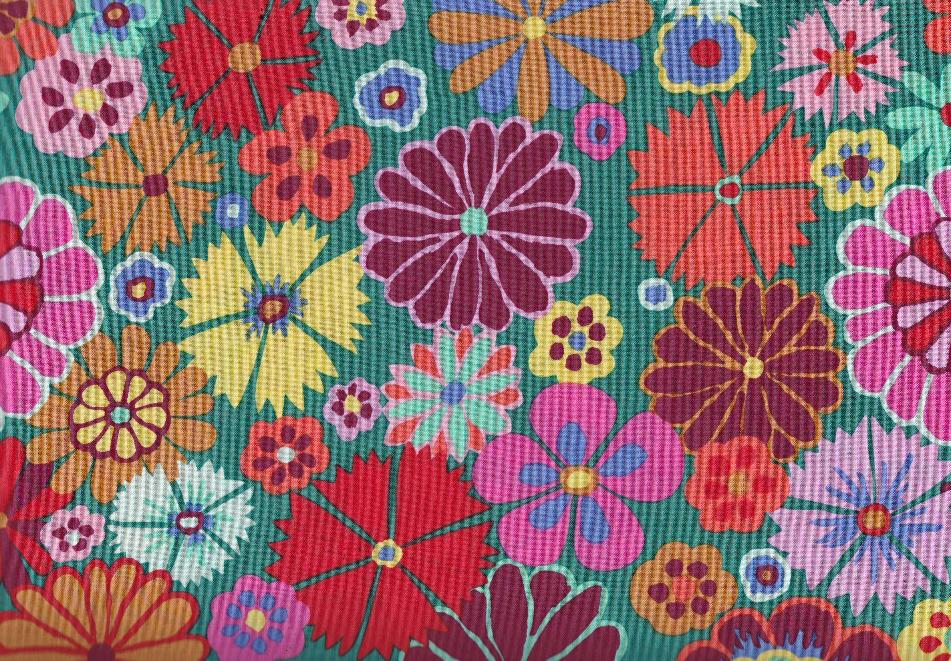 Multi-Folk Flower/ Reststück 43 x 110 cm