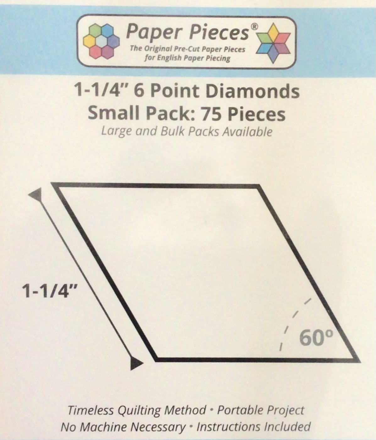 English Paper Piecing / Raute 60 Grad 1-1/4"