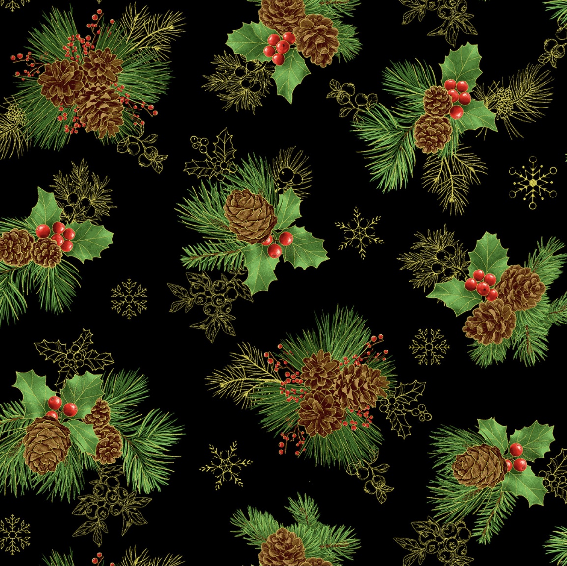 Weihnachtsstoff mit Tannezapfen