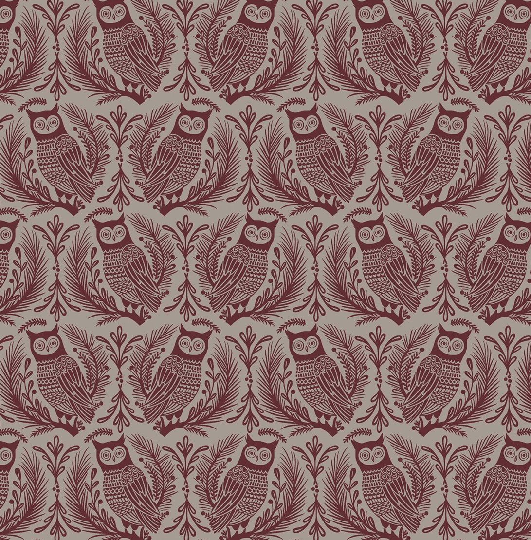 Baumwollstoff mit Eulen