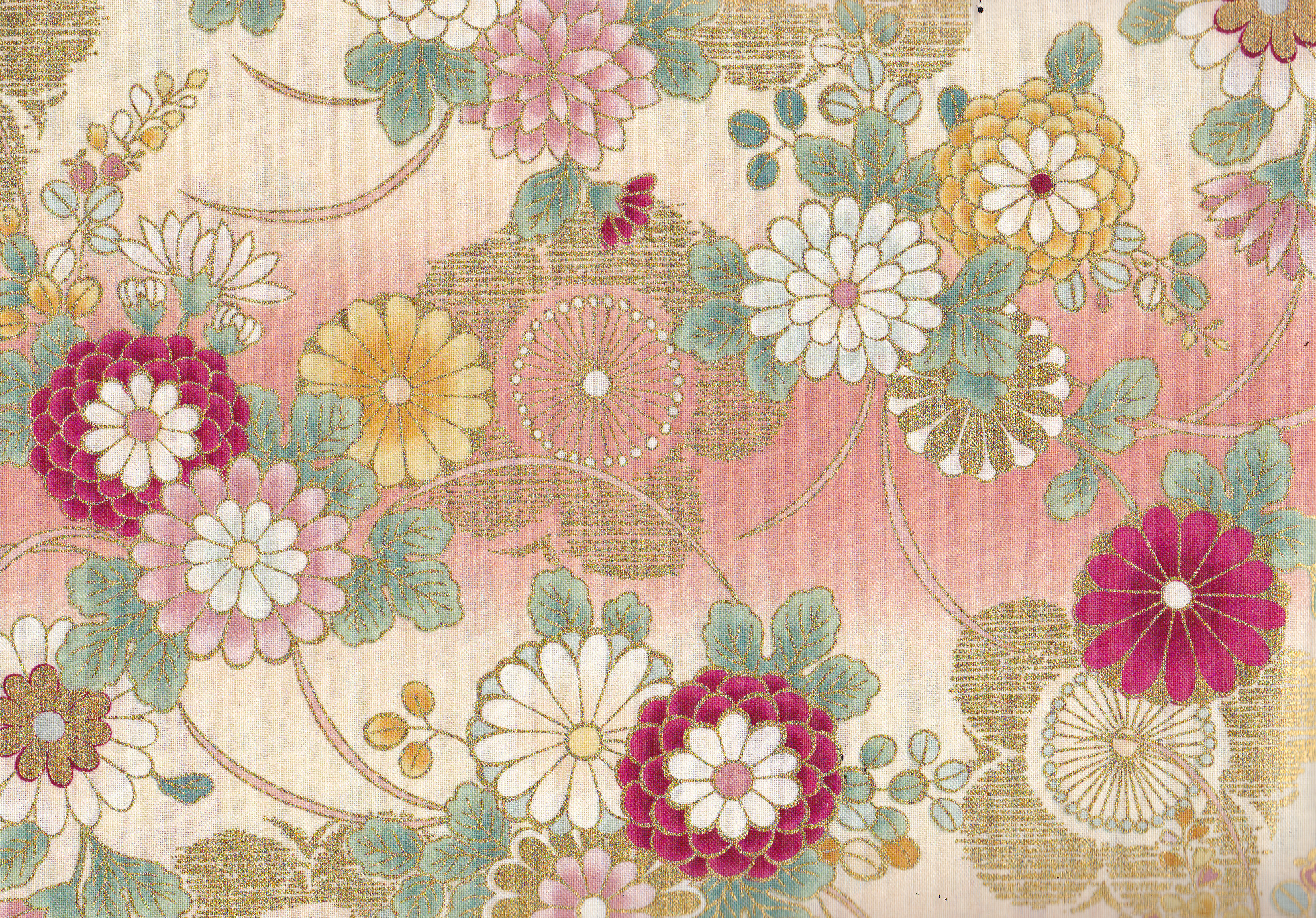 Blumen Creme-Apricot/ Nur noch 1,7 m vorhanden