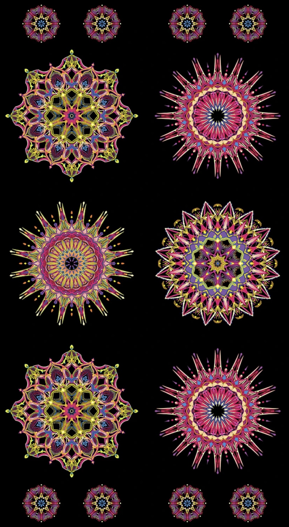 Stoffe mit Mandals, Paula Nadelstern Kaleidoskop Fabrics