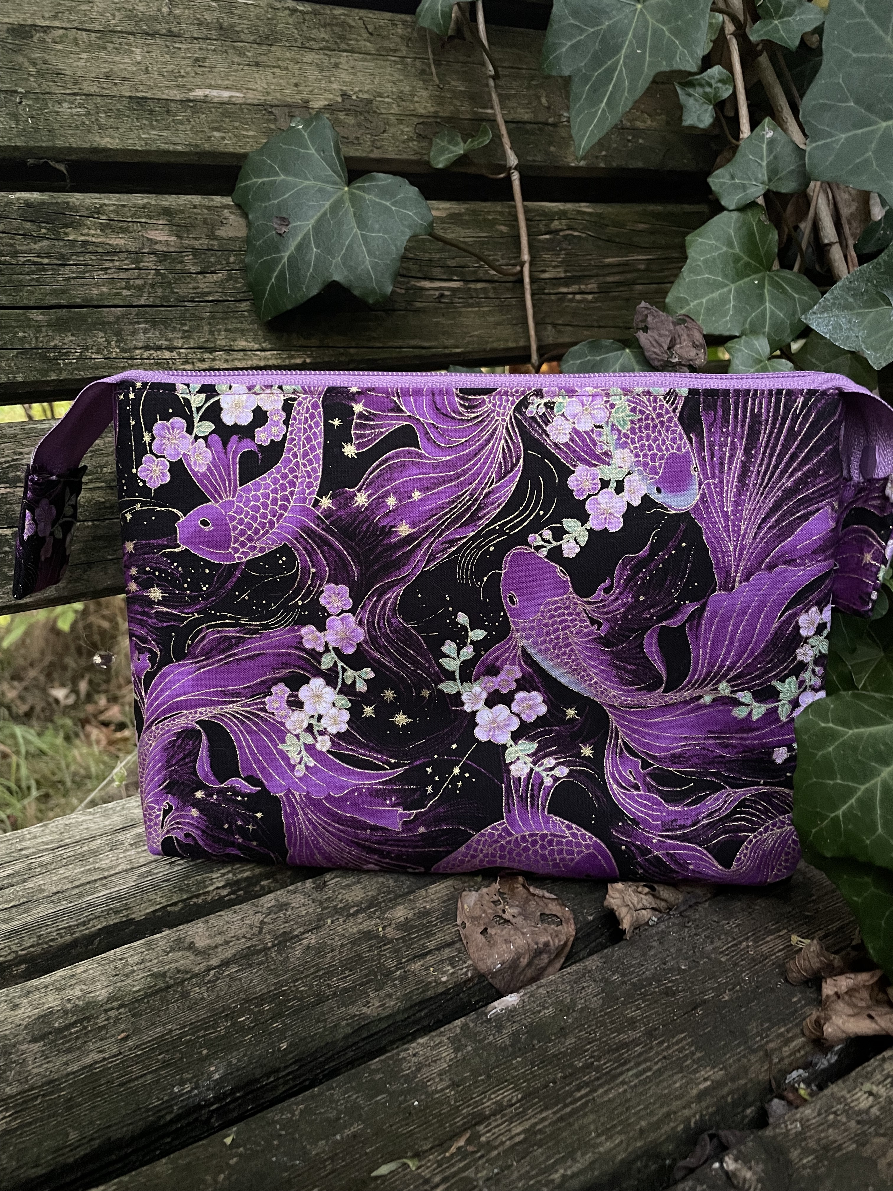 Täschchen mit 3 Fächer "Koi" Materialpackung