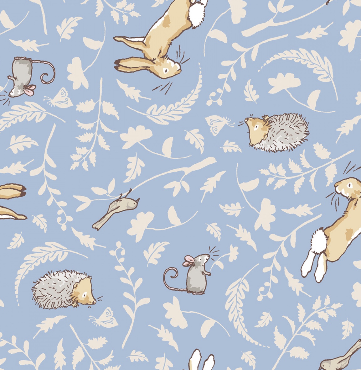 Stoff mit Waldtieren design Anita Jeram, Serie Wie lieb ich dich habe