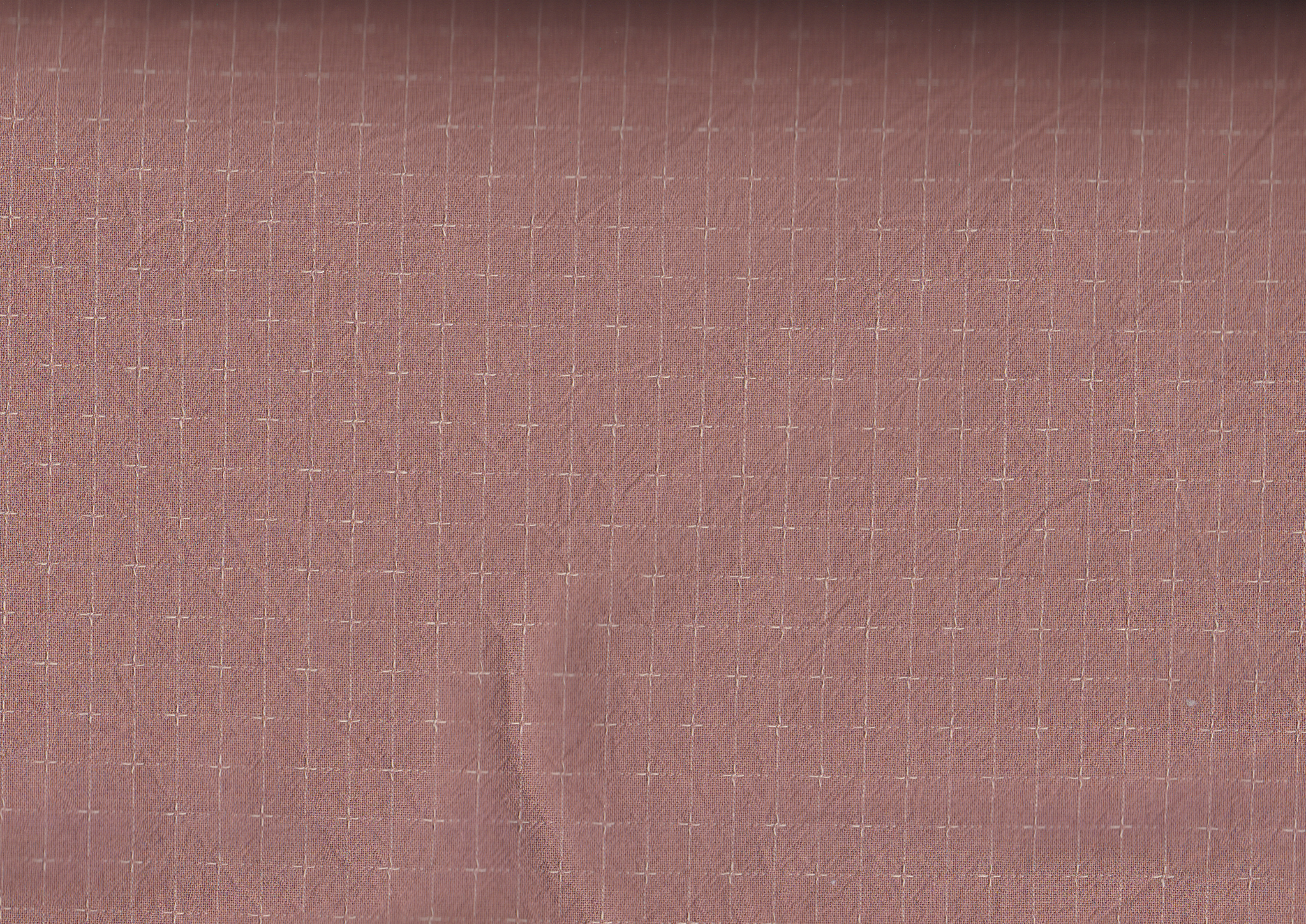 Japanische Stoffe, Altrosa mit eingewebten Kreuzmuster in Creme