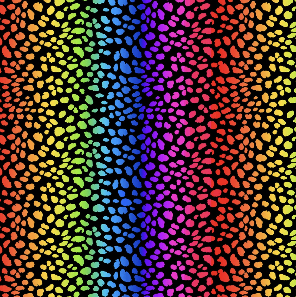 Bunte Stoff, bunte Flecken auf Schwarz