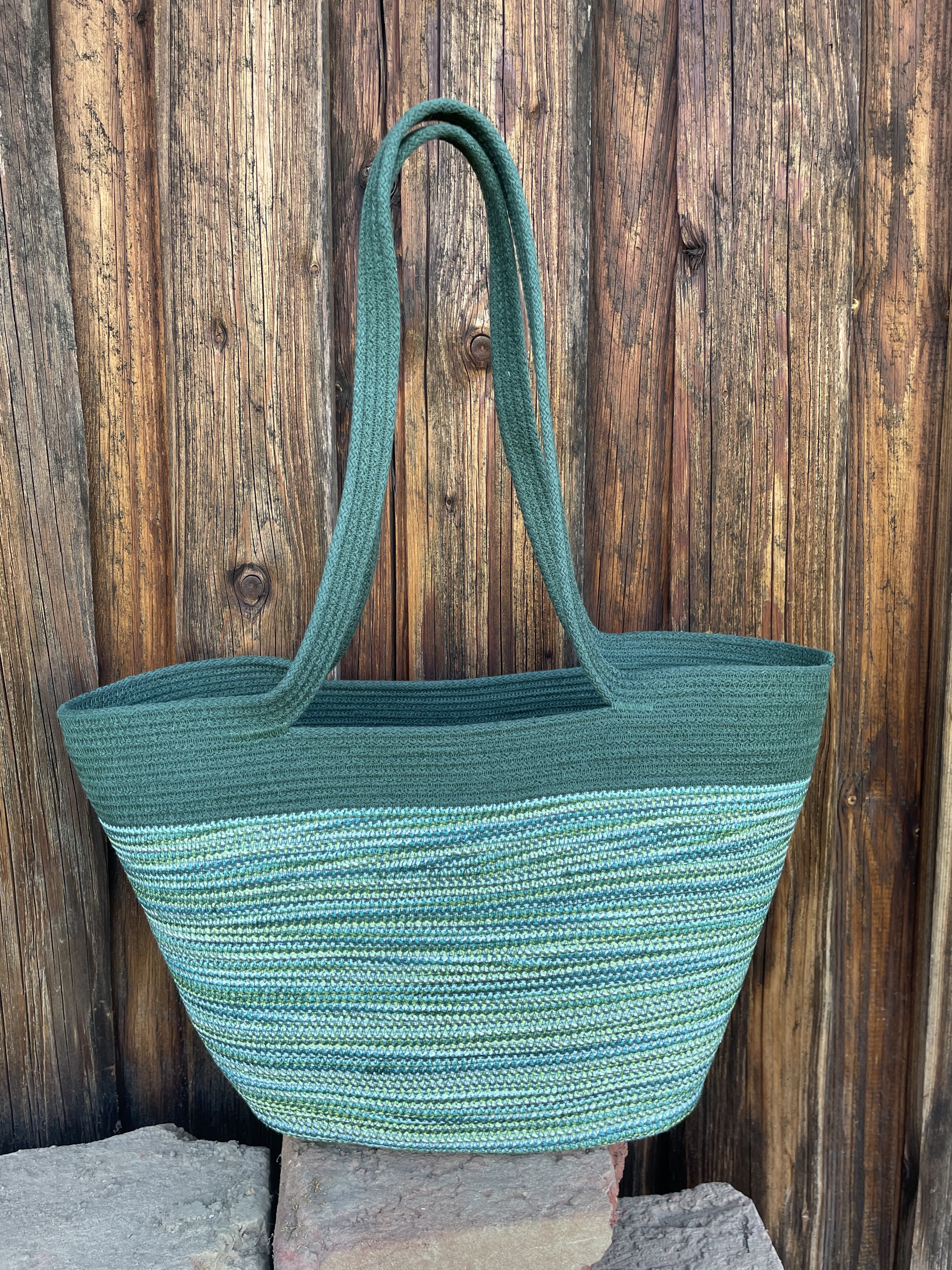 Korbtasche - ein Kordel Set mit 2 Farben / Green