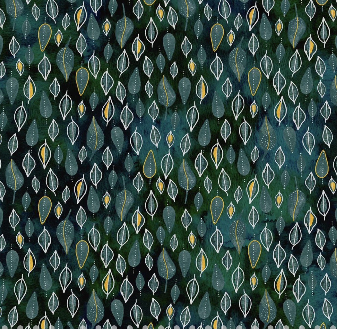 Stoff mit Blätter aus der Serie Ebb & Flow von Essoldo design, Ebb & Flow Fabrics