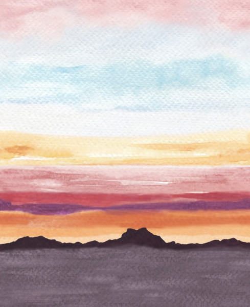 Sunset Southwest, Stoff mit Sonnenuntergang in dr Wüste